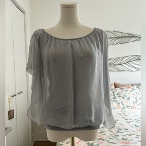 NWOT SILKY GRAY TOP